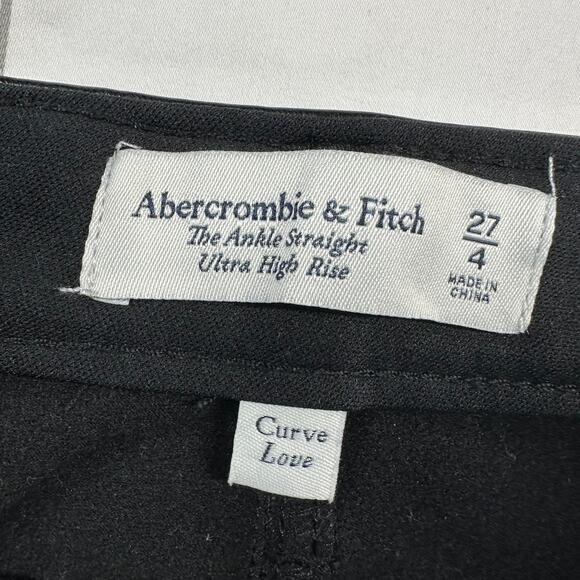 Abercrombie & Fitch Pants Womens 27 Black Curve Love Faux Leather Vegan Straight - Picture 3 of 11